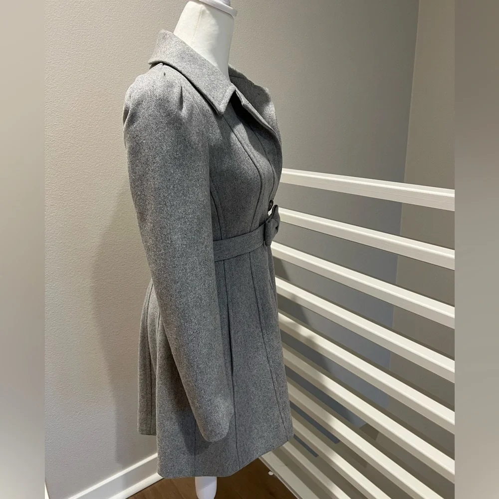 Banana Republic Grey Italian Wool with Bow Belt Coat, XXSP - Picture 6 of 6